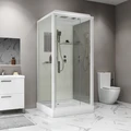Душевая кабина Niagara Standart ST80/15Q (80х80х215) квадрат,поддон 15см,распашная,проф.белый,3 места ST80/15Q