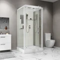 Душевая кабина Niagara Standart ST80/15Q (80х80х215) квадрат,поддон 15см,распашная,проф.белый,3 места ST80/15Q
