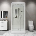 Душевая кабина Niagara Standart ST80/15Q (80х80х215) квадрат,поддон 15см,распашная,проф.белый,3 места ST80/15Q
