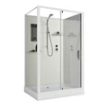 Душевая кабина Niagara Standart ST120/90/15Q/BK (120х90х200) прямоугольник,поддон 15см,распашная,проф.белый,без крыши,3 места ST120/90/15Q/BK