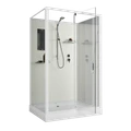 Душевая кабина Niagara Standart ST120/90/15Q/BK (120х90х200) прямоугольник,поддон 15см,распашная,проф.белый,без крыши,3 места ST120/90/15Q/BK