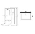 Душевая кабина Niagara Standart ST120/90/15Q/BK (120х90х200) прямоугольник,поддон 15см,распашная,проф.белый,без крыши,3 места ST120/90/15Q/BK