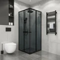 Душевое ограждение Niagara Eco NG-1009-14QT (90х90х190) квадрат,раздвижное,черный,стекло тонированное,1 место NG-1009-14QT