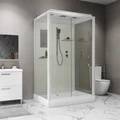 Душевая кабина Niagara Standart ST100/80/15Q (100х80х215) прямоугольник,поддон 15см,распашная,проф.белый,3 места ST100/80/15Q