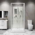 Душевая кабина Niagara Standart ST90/15Q/BK (90х90х200) квадрат,поддон 15см,распашная,проф.белый,без крыши,3 места ST90/15Q/BK