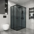Душевое ограждение Niagara Eco NG-1012-14QT (120х80х190) прямоугольник,раздвижное,черный,стекло тонированное,1 место NG-1012-14QT