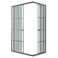 Душевое ограждение Niagara Eco NG-1012-14QKL (120х80х190) прямоугольник,черный,раздвижное,стекло клетка,1 место NG-1012-14QKL