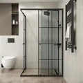 Душевое ограждение Niagara Eco NG-1012-14QKL (120х80х190) прямоугольник,черный,раздвижное,стекло клетка,1 место NG-1012-14QKL