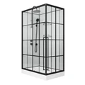 Душевая кабина Niagara Standart ST120/80/15QL/KL/BKT (120х80х225) низкий поддон(15см),черный,стекло прозрачное,3 места ST120/80/15QL/KL/BKT