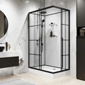 Душевая кабина Niagara Standart ST120/80/15QL/KL/BKT (120х80х225) низкий поддон(15см),черный,стекло прозрачное,3 места ST120/80/15QL/KL/BKT
