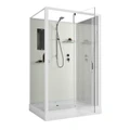 Душевая кабина Niagara Standart ST100/80/15Q/BK (100х80х200) прямоугольник,поддон 15см,распашная,проф.белый,без крыши,3 места ST100/80/15Q/BK