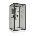 Душевая кабина Niagara Standart ST80/15Q/BL (80х80х215) квадрат,поддон 15см,распашная,проф.черный,3 места ST80/15Q/BL