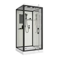 Душевая кабина Niagara Standart ST80/15Q/BL (80х80х215) квадрат,поддон 15см,распашная,проф.черный,3 места ST80/15Q/BL