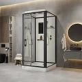 Душевая кабина Niagara Standart ST80/15Q/BL (80х80х215) квадрат,поддон 15см,распашная,проф.черный,3 места ST80/15Q/BL