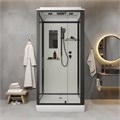 Душевая кабина Niagara Standart ST90/15Q/BL (90х90х215) квадрат,поддон 15см,распашная,проф.черный,3 места ST90/15Q/BL
