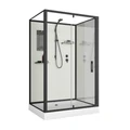 Душевая кабина Niagara Standart ST120/90/15Q/BL/BK (120х90х200) прямоугольник,поддон 15см,распашная,проф.черный,без крыши,3 места ST120/90/15Q/BL/BK
