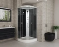 Душевая кабина Niagara Eco NG-4502-14 BLACK (100х100х215) низкий поддон(13см),стекло мозаика,3 места 45021453