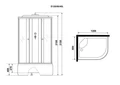 Душевая кабина Niagara Eco NG-7510-14L BLACK (120х80х215) высокий поддон(40см),стекло мозаика,4 места 7510L