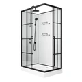 Душевая кабина Niagara Standart ST100/80/15QL/KL/BKT (100х80х225) низкий поддон(15см),черный,стекло прозрачное,3 места ST100/80/15QL/KL/BKT