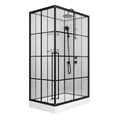 Душевая кабина Niagara Standart ST100/80/15QR/KL/BKT (100х80х225) низкий поддон(15см),черный,стекло прозрачное,3 места ST100/80/15QR/KL/BKT