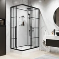 Душевая кабина Niagara Standart ST100/80/15QR/KL/BKT (100х80х225) низкий поддон(15см),черный,стекло прозрачное,3 места ST100/80/15QR/KL/BKT