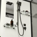 Душевая кабина Niagara Standart ST100/15Q/BL (100х100х215) квадрат,поддон 15см,распашная,проф.черный,3 места ST100/15Q/BL