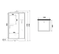 Душевая кабина Niagara Standart ST100/15Q/BL (100х100х215) квадрат,поддон 15см,распашная,проф.черный,3 места ST100/15Q/BL