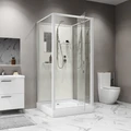 Душевая кабина Niagara Standart ST100/15Q/BK (100х100х200) квадрат,поддон 15см,распашная,проф.белый,без крыши,3 места ST100/15Q/BK