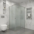 Душевое ограждение Niagara Eco NG-1018-14QMT (100х80х190) прямоугольник,раздвижное,хром,стекло матовое,1 место NG-1018-14QMT