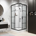 Душевая кабина Niagara Standart ST100/15QR/KL/BKT (100х100х225) низкий поддон(15см),черный,стекло прозрачное,3 места ST100/15QR/KL/BKT