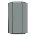 Душевое ограждение Niagara Eco NG-1010-14DT (100х100х190) трапеция,распашное,черный,стекло тонированное,1 место NG-1010-14DT
