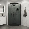 Душевое ограждение Niagara Eco NG-1010-14DT (100х100х190) трапеция,распашное,черный,стекло тонированное,1 место NG-1010-14DT