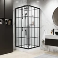 Душевая кабина Niagara Standart ST100/15QL/KL/BKT (100х100х225) низкий поддон(15см),черный,стекло прозрачное,3 места ST100/15QL/KL/BKT