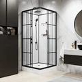 Душевая кабина Niagara Standart ST100/15QL/KL/BKT (100х100х225) низкий поддон(15см),черный,стекло прозрачное,3 места ST100/15QL/KL/BKT