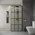 Душевая перегородка Niagara Eco NG-552-90BLACK (90х190) черный,стекло клетка,1 место NG-552-90BLACK