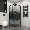 Душевое ограждение Niagara Eco NG-1010-14QBLACK (100х100х190) квадрат,раздвижное,черный,стекло мозаика,1 место NG-1010-14QBLACK
