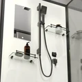 Душевая кабина Niagara Standart ST100/15Q/BL/BK (100х100х200) квадрат,поддон 15см,распашная,проф.черный,без крыши,3 места ST100/15Q/BL/BK
