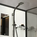 Душевая кабина Niagara Standart ST100/15Q/BL/BK (100х100х200) квадрат,поддон 15см,распашная,проф.черный,без крыши,3 места ST100/15Q/BL/BK