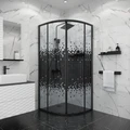 Душевое ограждение Niagara Eco NG-1003-14BLACK (80х80х190) четверть круга,раздвижное,черный,стекло мозаика,1 место NG-1003-14BLACK
