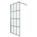 Душевая перегородка Niagara Eco NG-552-80BLACK (80х190) черный,стекло клетка,1 место NG-552-80BLACK