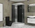 Душевая кабина Niagara Eco NG-4512-14L BLACK (120х80х215) низкий поддон(13см),стекло мозаика,3 места 45121453L