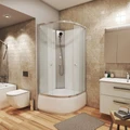 Душевая кабина Niagara Eco E80/40/MT/BK (80х80х195) высокий поддон(40см),стекло матовое,4 места E80/40/MT/BK