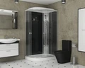 Душевая кабина Niagara Eco NG-4512-14R BLACK (120х80х215) низкий поддон(13см),стекло мозаика,3 места 45121453R