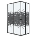 Душевое ограждение Niagara Eco NG-1018-14QBLACK (100х80х190) прямоугольник,раздвижное,черный,стекло мозаика,1 место NG-1018-14QBLACK