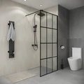 Душевая перегородка Niagara Eco NG-552-70BLACK (70х190) черный,стекло клетка,1 место NG-552-70BLACK