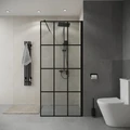 Душевая перегородка Niagara Eco NG-552-70BLACK (70х190) черный,стекло клетка,1 место NG-552-70BLACK