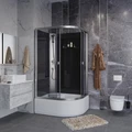 Душевая кабина Niagara Eco E110/80/40L/TN/BK (110х80х195) высокий поддон(40см),стекло тонированное,4 места E110/80/40L/TN/BK