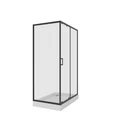 Душевое ограждение Niagara Nova NG-6812-08ВLACK (120х80х195) прямоугольник,черный,дверь раздвижная,стекло прозрачное,1 место 68120812BLACK
