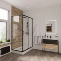 Душевое ограждение Niagara Nova NG-6812-08ВLACK (120х80х195) прямоугольник,черный,дверь раздвижная,стекло прозрачное,1 место 68120812BLACK
