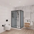Душевая кабина Niagara Premium NG-6912-01QL BLACK (120х80х210) низкий поддон(16 см),черный,стекло тонированное,4 места 69120134QLBLACK